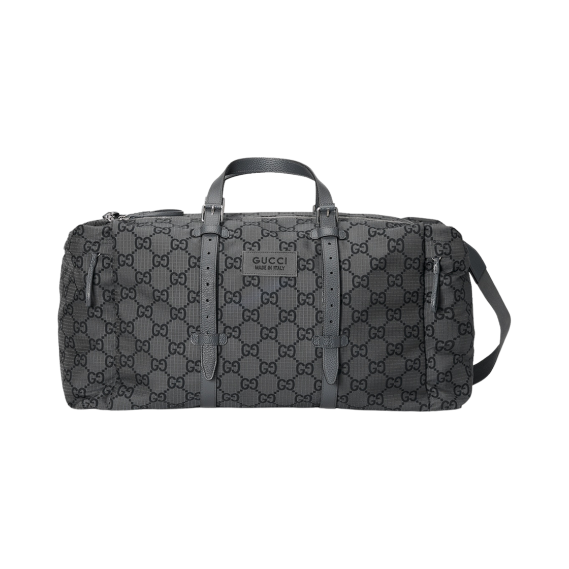 구찌 맥시 GG 폴리에스터 더플백 다크 그레이 블랙 폴리에스터(Gucci Maxi GG Duffle Bag Dark Grey Black Polyester) - 1