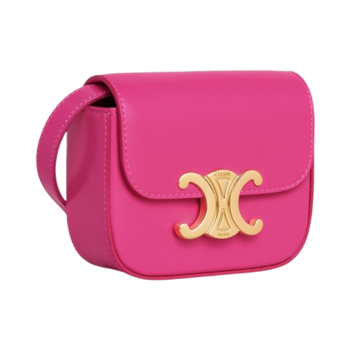 셀린느 샤이니 카프스킨 미니 트리옹프 백 브라이트 핑크(Celine Mini Triomphe Bag in Shiny Calfskin Bright Pink) - 2