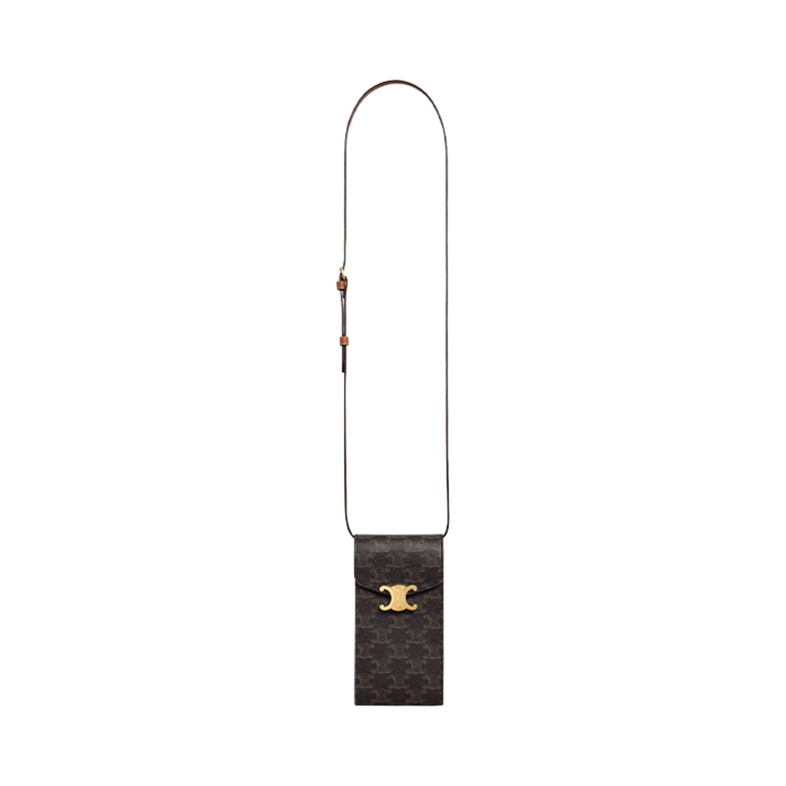 셀린느 트리옹프 폰 파우치 트리옹프 캔버스 탄(Celine Triomphe Phone Pouch in Triomphe Canvas Tan) - 4