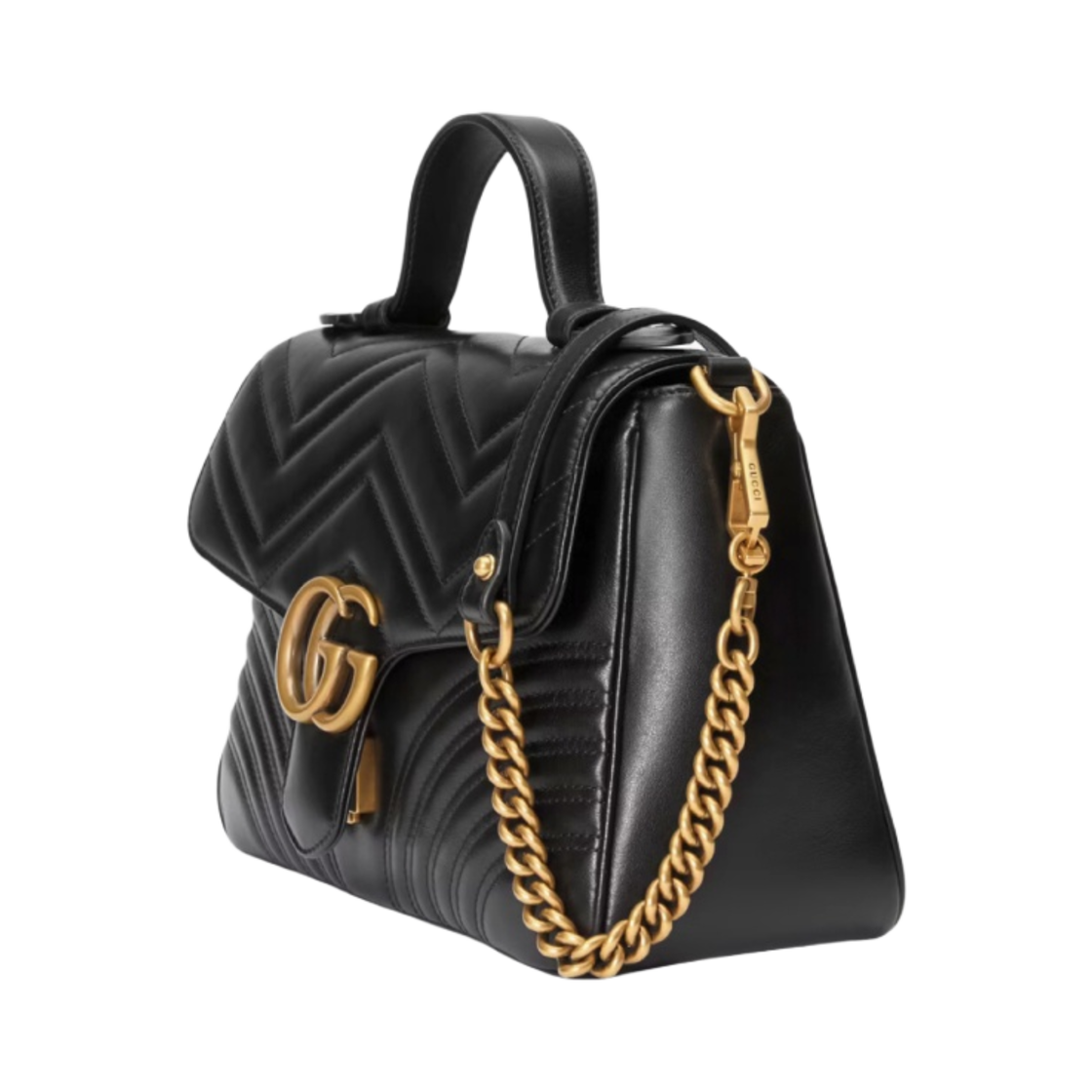 구찌 GG 마몽 마틀라세 스몰 탑 핸들백 블랙(Gucci GG Marmont Matelasse Small Top Handle Bag Black) - 2