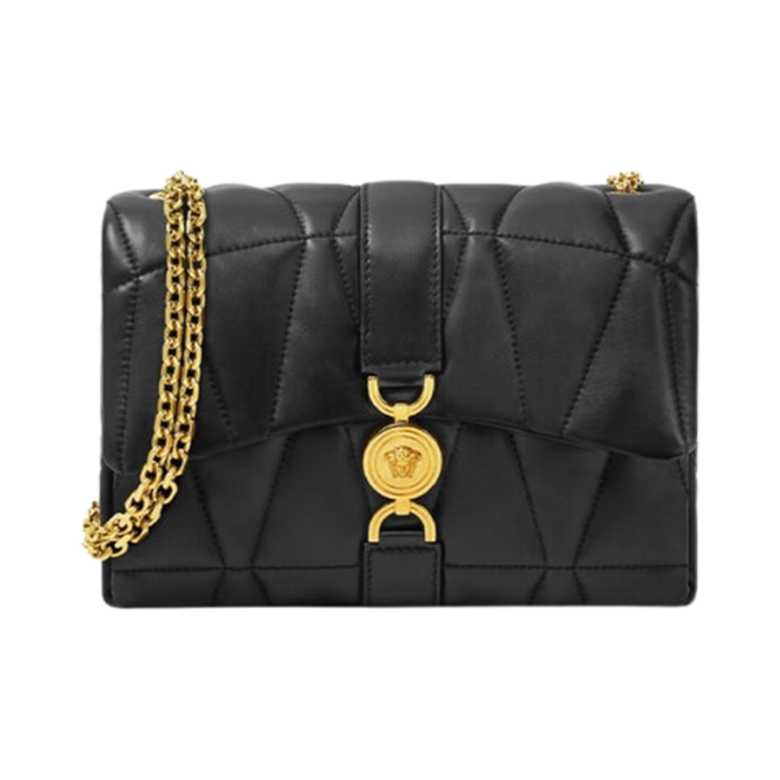 베르사체 클레이오 퀼티드 숄더백 블랙 골드(Versace Kleio Quilted Shoulder Bag Black Gold)