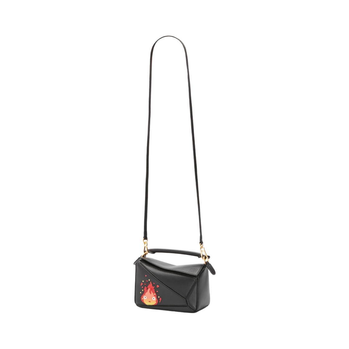 로에베 x 하울의 움직이는 성 캘시퍼 미니 퍼즐백 사틴 카프스킨 크리스탈 블랙(Loewe x Howl's Moving Castle Calcifer Mini Puzzle Bag in Satin Calfskin and Crystal Black) - 5