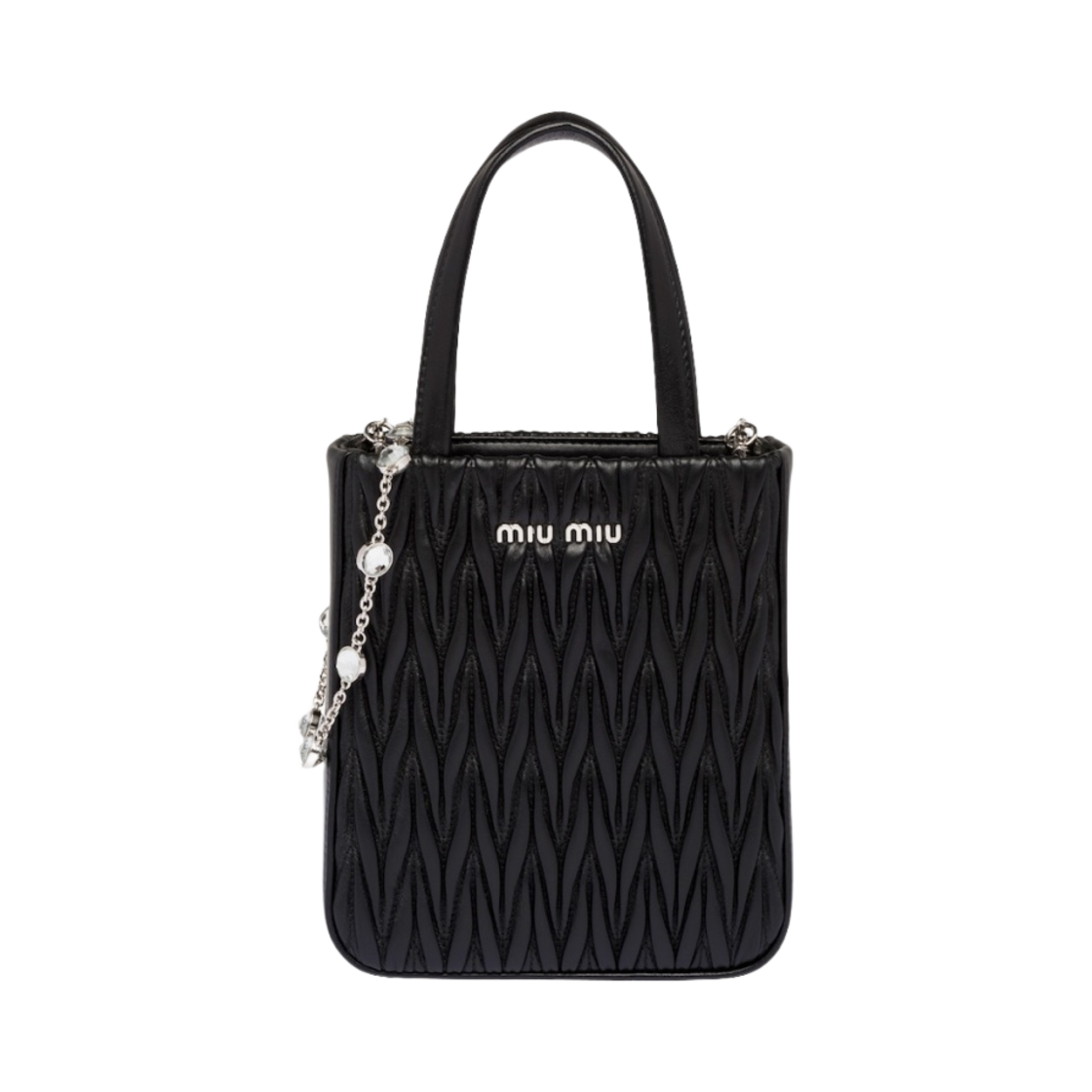 미우 미우 마테라쎄 나파 가죽 핸드백 블랙(Miu Miu Matelasse Nappa Leather Handbag Black) - 1
