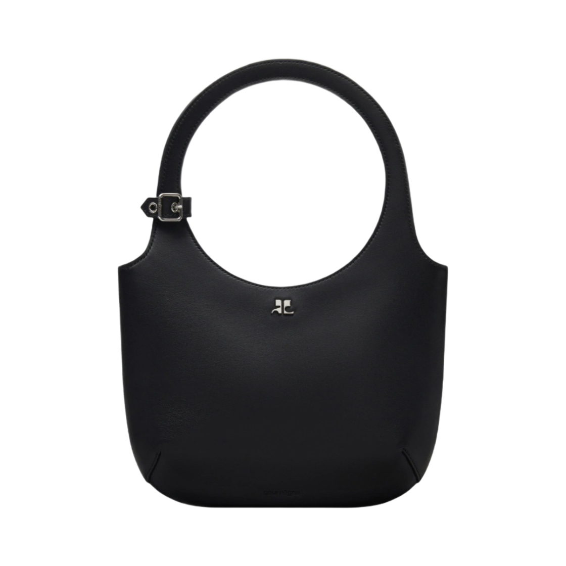 224GSA102CR0065999 Courreges Holy Leather Bag Black