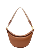Loewe Small Luna Bag in Satin Calfskin and Jacquard Pecan