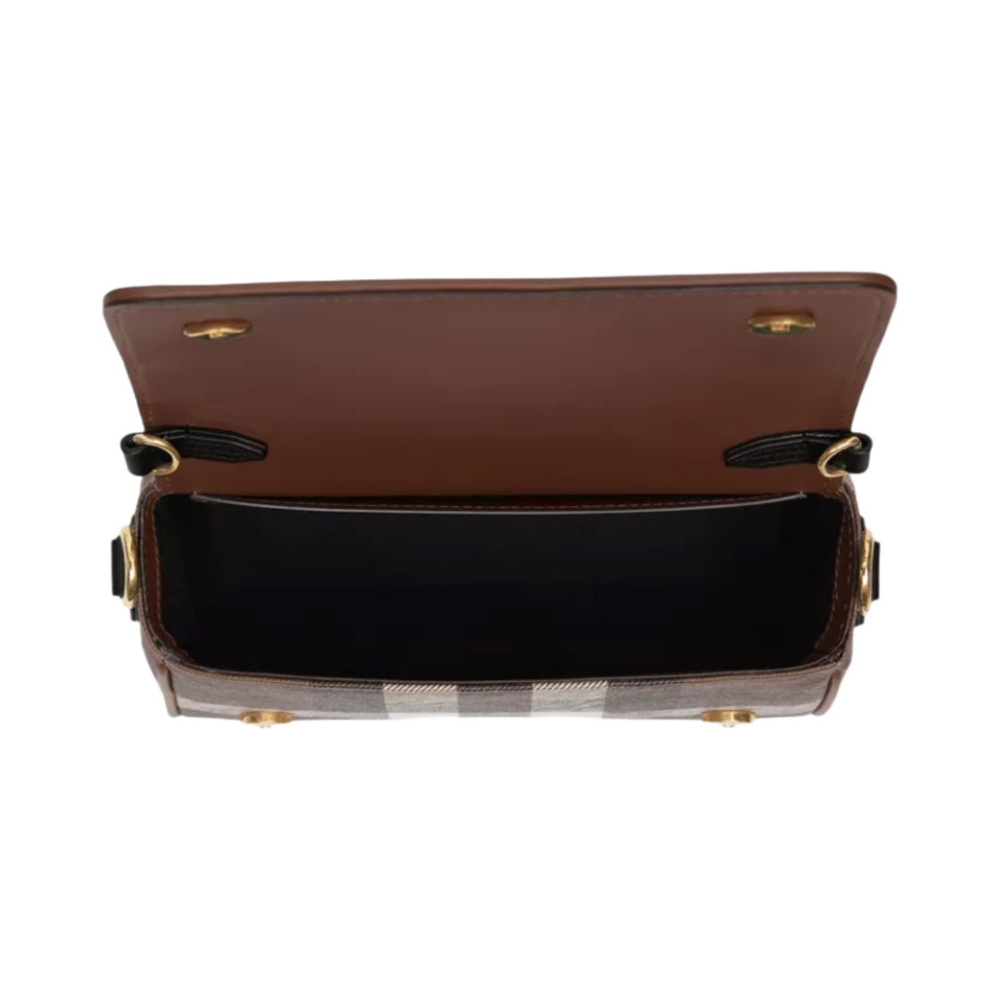 버버리 체크 레더 크로스바디백 다크 버치 브라운(Burberry Check and Leather Crossbody Bag Dark Birch Brown) - 3