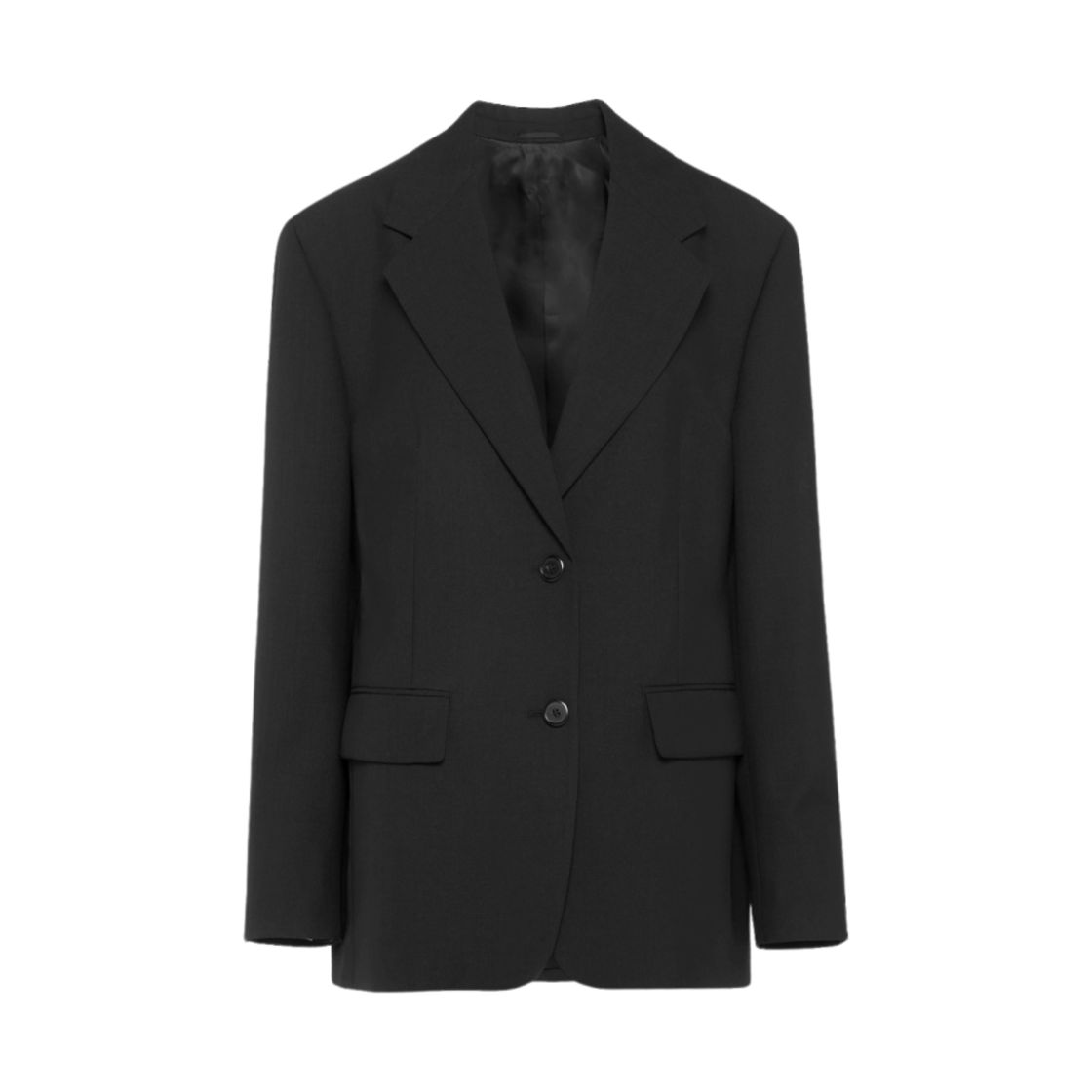 (W) 프라다 싱글 브레스티드 울 자켓 블랙((W) Prada Single Breasted Wool Jacket Black)