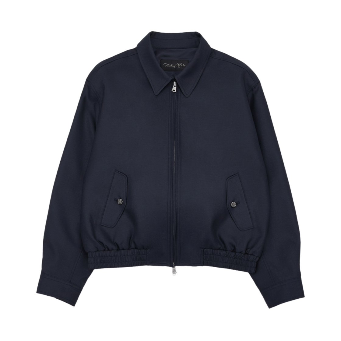 에스티유 우먼즈 울 밴딩 자켓 네이비