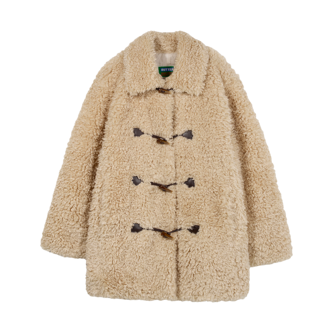 그린버터 시어링 더플 하프 코트 라이트 베이지(Greenbutter Shearling Duffle Half Coat L Beige)