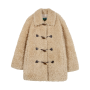 Greenbutter Shearling Duffle Half Coat L Beige
