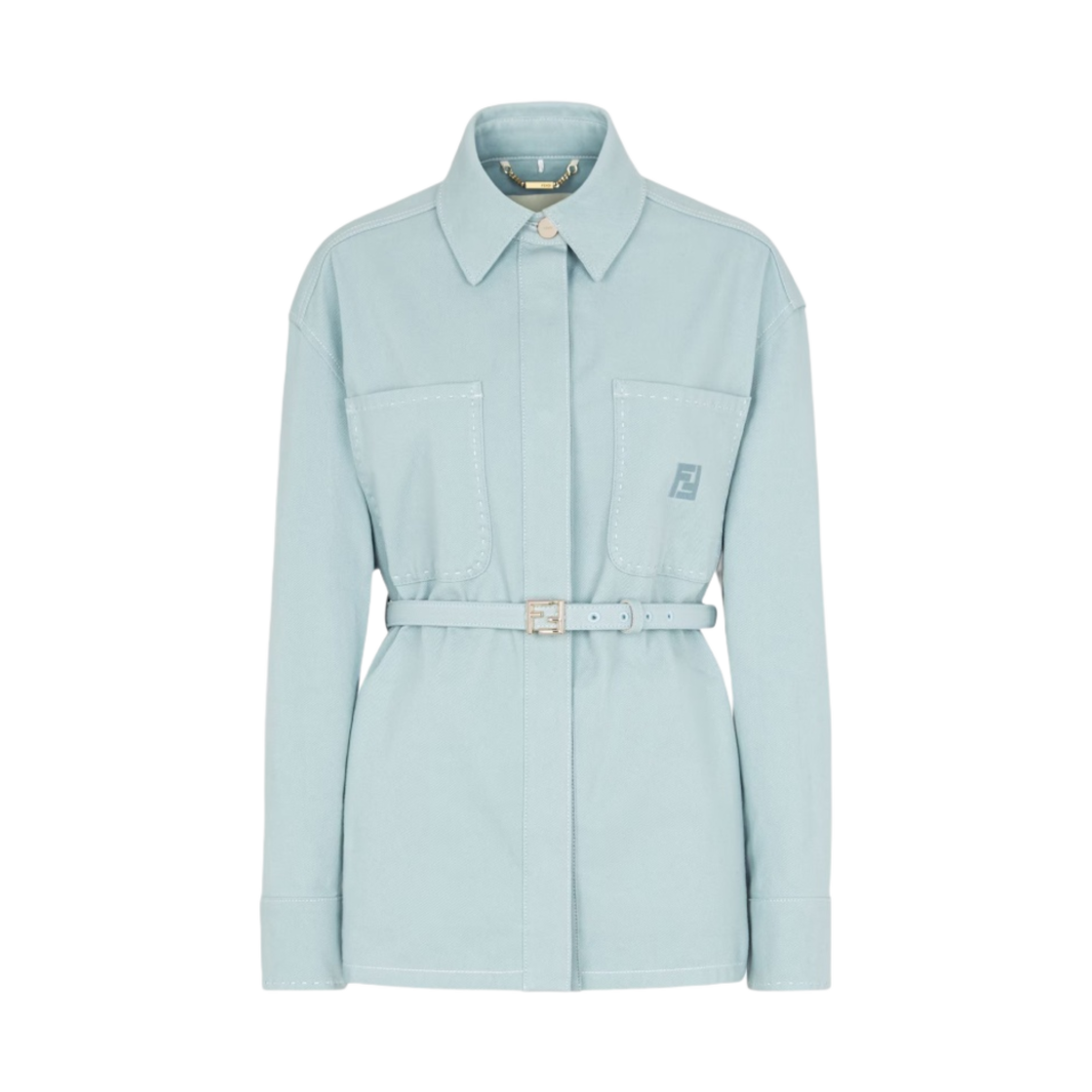 FLF677AOE7F08S8 (W) Fendi Denim Go To Jacket Light Blue