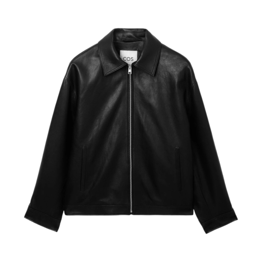 1191468001 (W) COS Oversized Collared Leather Jacket Black