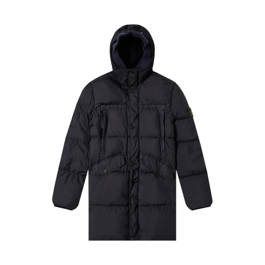 스톤 아일랜드 70123 크링클랩스 후드 롱 다운 자켓 네이비 블루 - 20FW(Stone Island 70123 Crinkle Reps Hooded Long Down Jacket Navy Blue - 20FW)