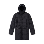 Stone Island 70123 Crinkle Reps Hooded Long Down Jacket Navy Blue - 20FW