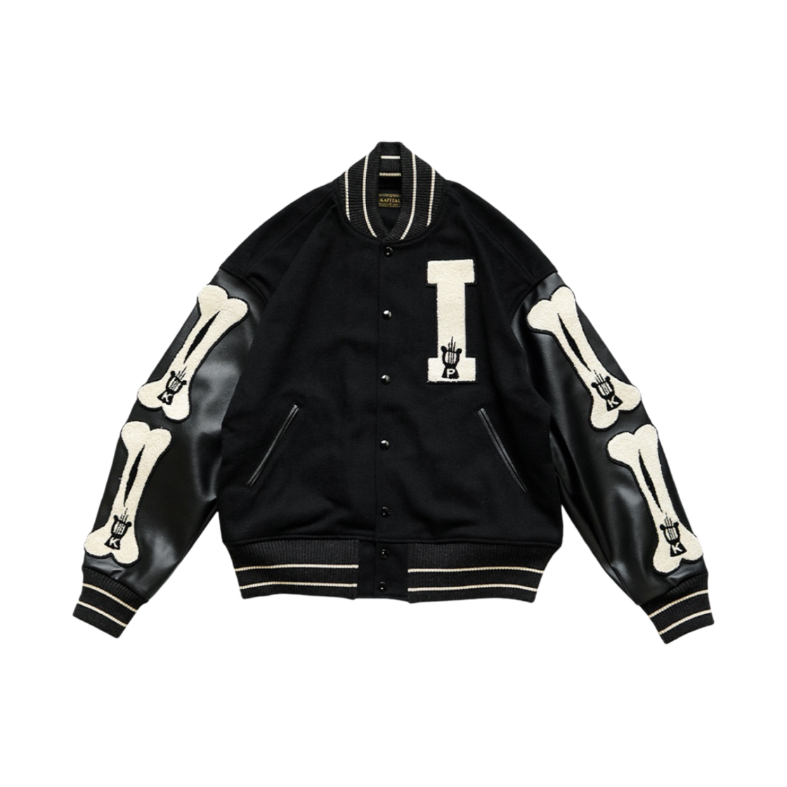 캐피탈 울 아이파이브 바시티 자켓 블랙(Kapital Wool I-Five Varsity Jacket Black)