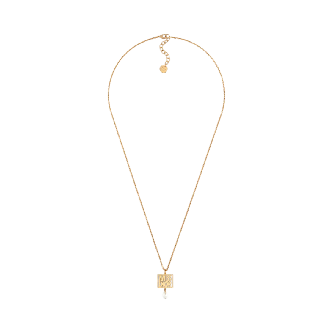 (W) 디올 미스 디올 네클리스 골드 피니시 메탈 & 화이트 레진 펄((W) Dior Miss Dior Necklace Gold-Finish Metal & White Resin Pearl) - 1
