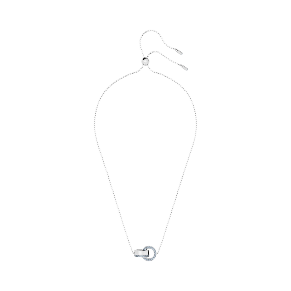 (W) 스와로브스키 할로우 펜던트 블루 로듐 플래팅((W) Swarovski Hollow Pendant Blue Rhodium Plated) - 2
