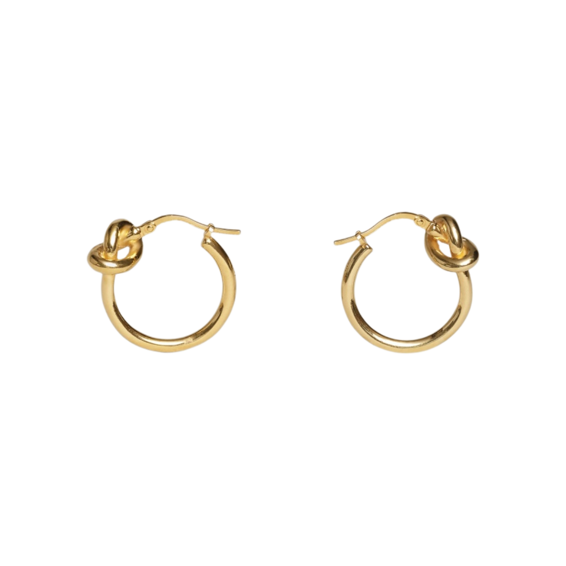 46N556BRA-35OR (W) Celine Knot Small Hoops in Brass with Gold Finish Gold