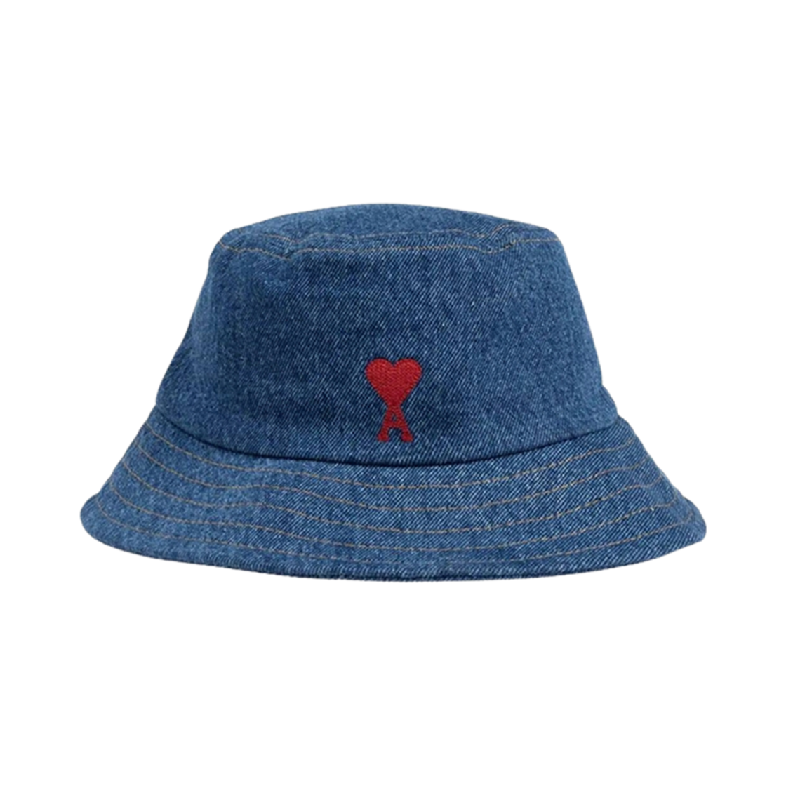 UHA246-DE0031-480 AMI de Coeur Denim Bucket Hat Used Blue