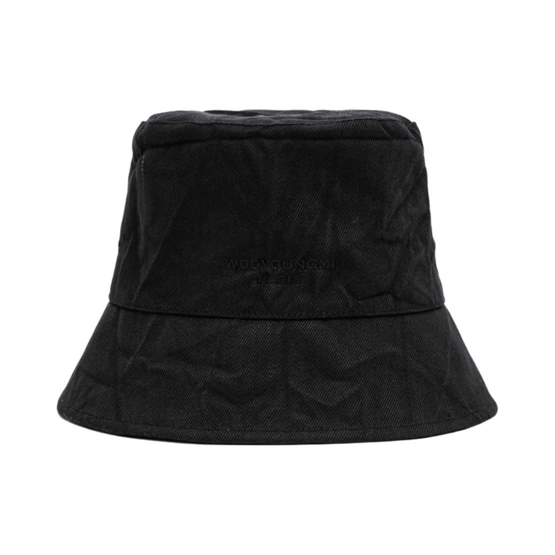 W233AC53853B Wooyoungmi Crinkle Denim Bucket Hat Black - 23FW