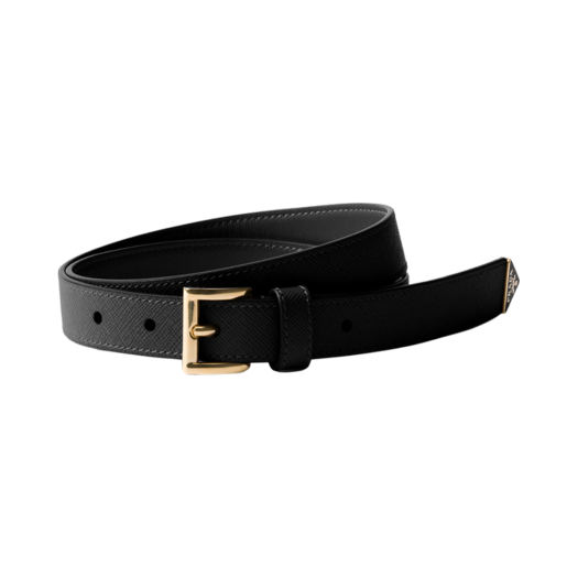Prada Saffiano Leather Belt Black
