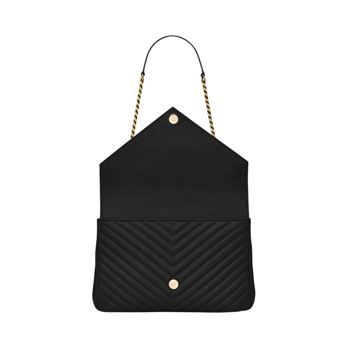 생로랑 퀼티드 레더 클래식 라지 컬리지 골드 체인백 블랙(Saint Laurent College Large Chain Bag in Quilted Leather Black) - 3