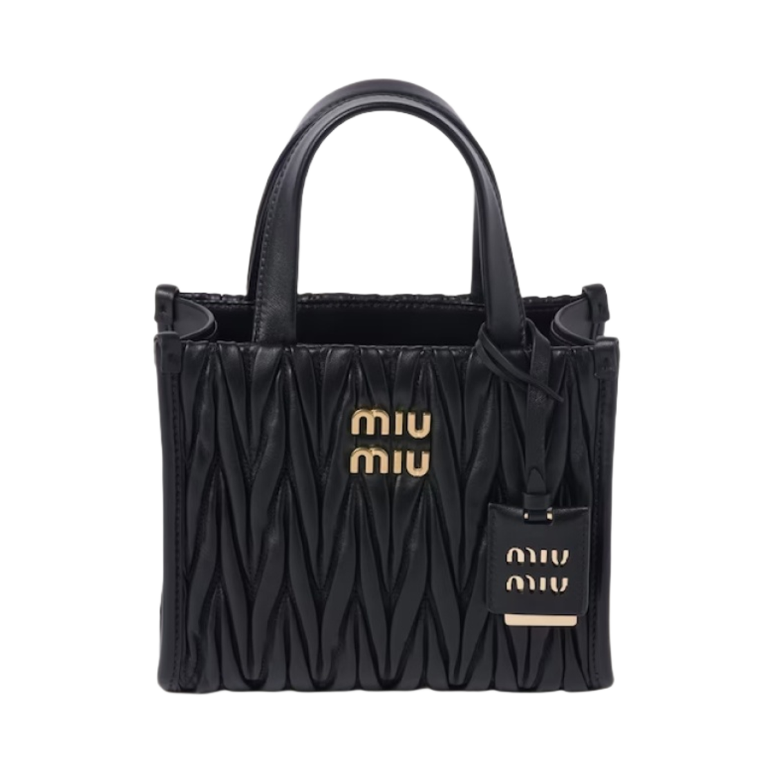 미우 미우 마테라쎄 나파 레더 핸드백 블랙