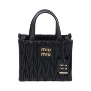 Miu Miu Matelasse Nappa Leather Handbag Black