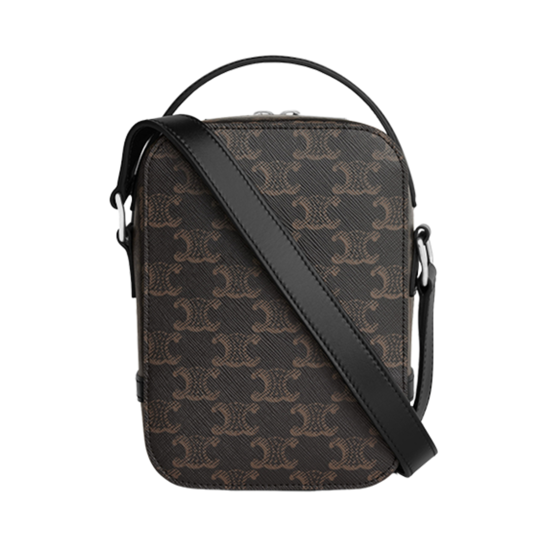 셀린느 버티컬 메신저 박스 백 트리옹프 캔버스 앤 카프스킨 블랙(Celine Vertical Messenger Box Bag in Triomphe Canvas and Calfskin Black) - 3