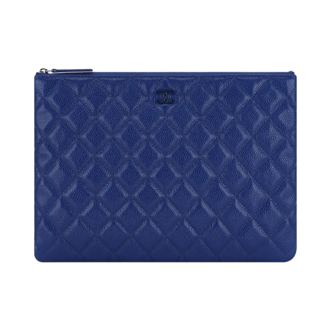 샤넬 클래식 미디움 케이스 그레인드 카프스킨 & 다크 블루(Chanel Medium Classic Pouch Grained Calfskin & Dark Blue) - 1