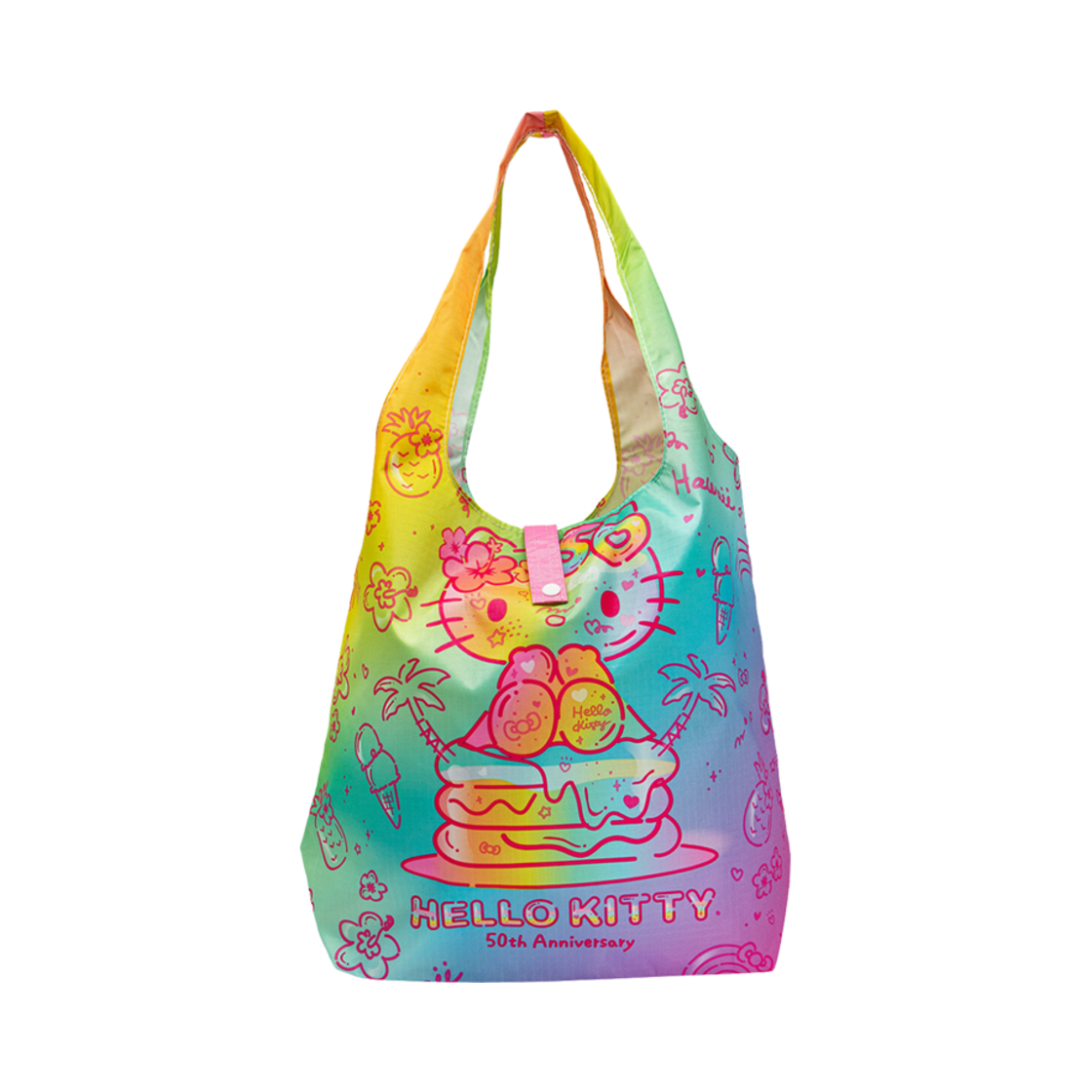 - Sanrio Hello Kitty 50th Anniversary Hawaii Series Foldable Tote Bag Multicolor