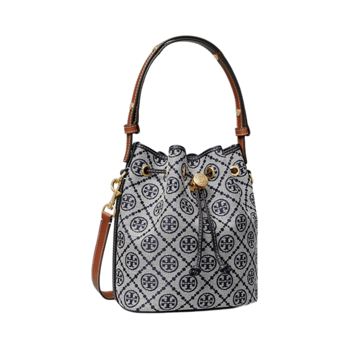 166414-405 Tory Burch T Monogram Bucket Bag Tory Navy