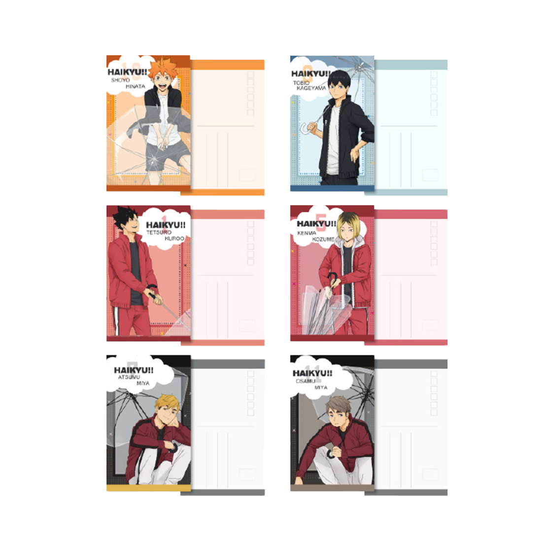 6977299620643 HAIKYU Rain Postcards 6 Types Collection