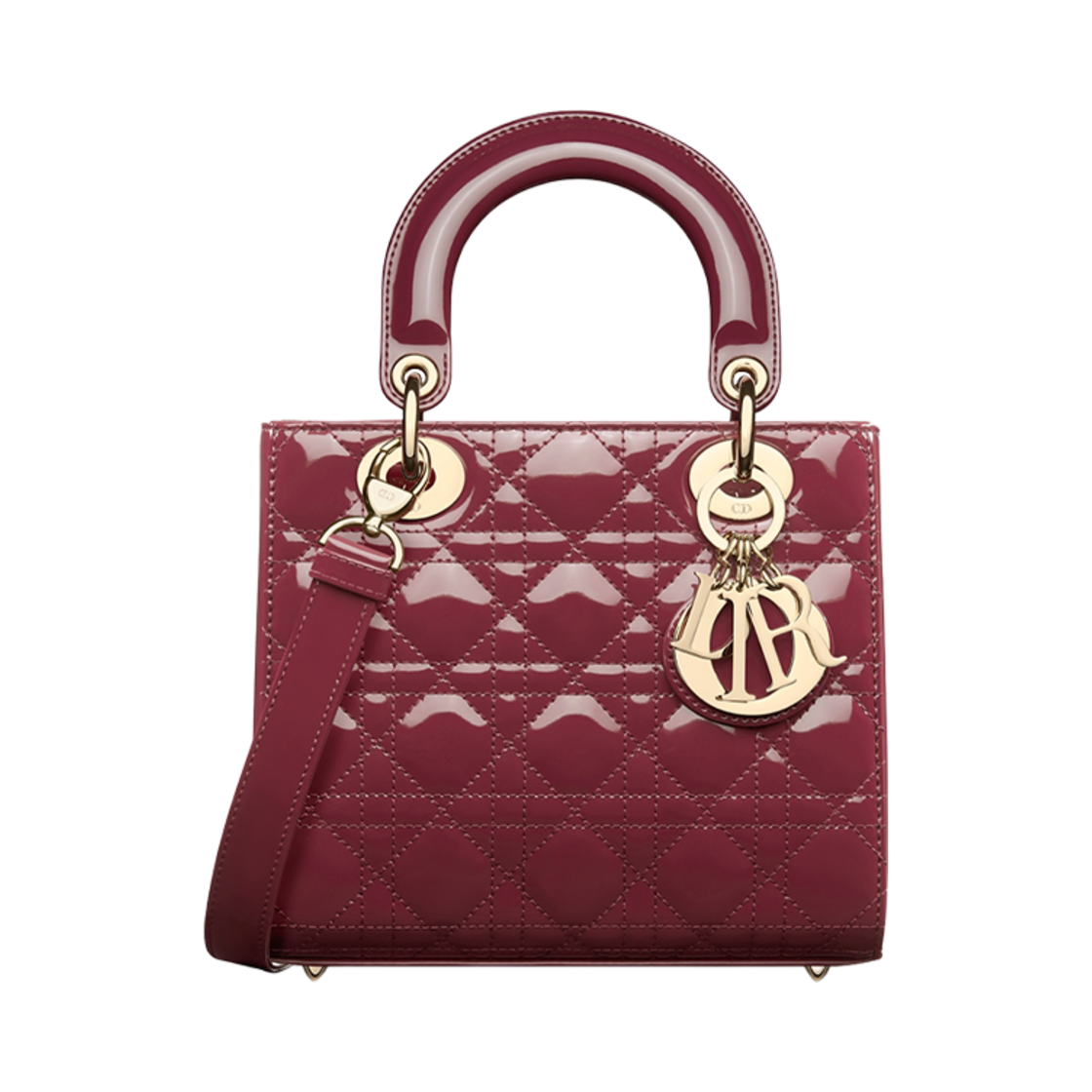 디올 스몰 레이디 백 딥 푸시아 페이턴트(Dior Small Lady Bag Deep Fuchsia Patent) - 1