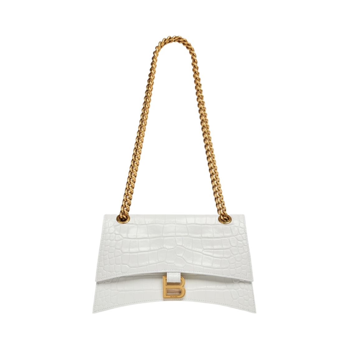 발렌시아가 크러쉬 스몰 체인 백 크로커다일 엠보스 옵틱 화이트(Balenciaga Crush Small Chain Bag Crocodile Embossed Optic White) - 1