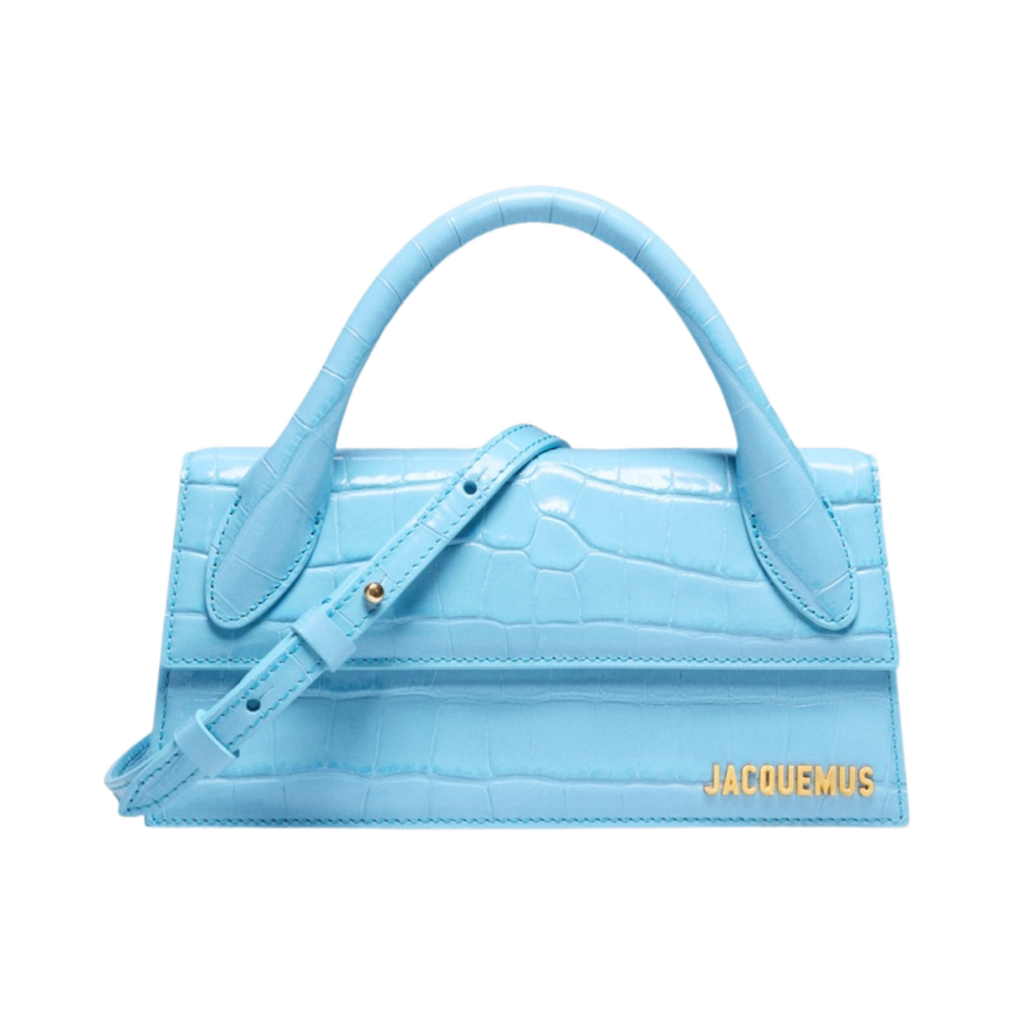 자크뮈스 르 치키토 롱 시그니쳐 핸드백 크로코 블루(Jacquemus Le Chiquito Long Signature Handbag Croco Blue) - 1