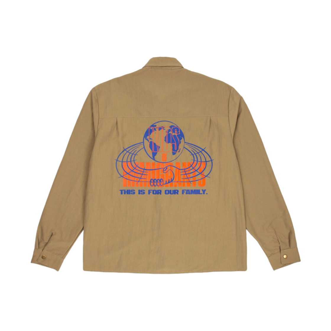 - Kids Of Immigrants KOI Script Nylon Shirt Jacket Khaki