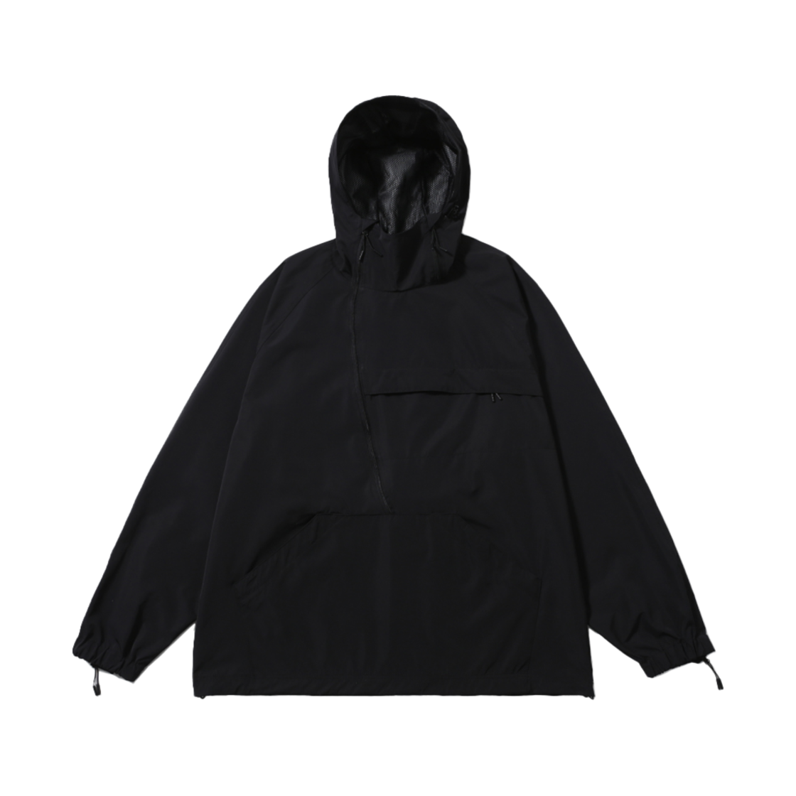 BAL054 Ballute Hipora Curved Zip Wind Breaker Anorak Black