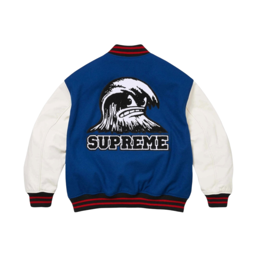 Supreme Wave Varsity Jacket Blue - 24SS