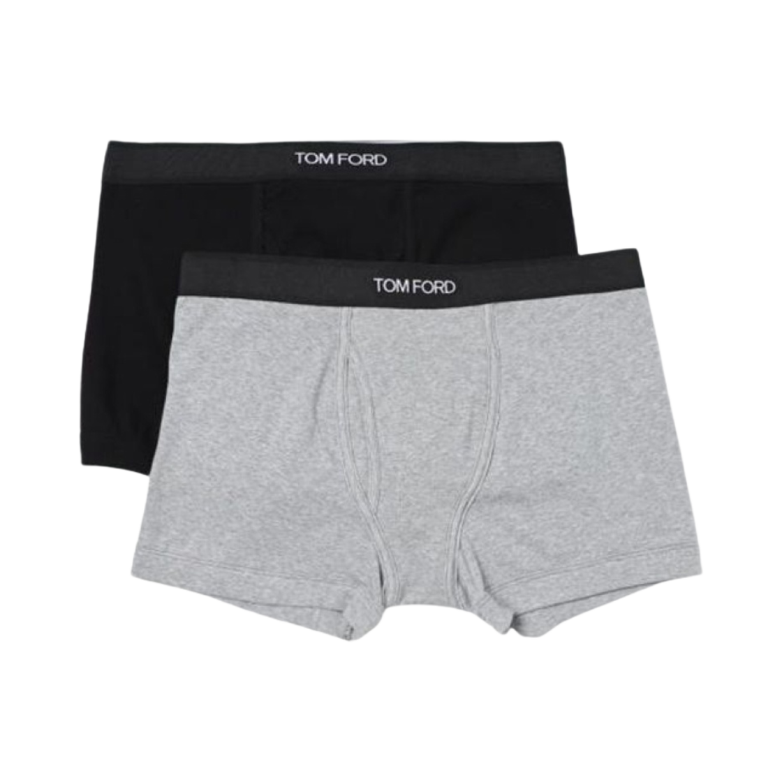 T4XC3-1040-008 Tom Ford Cotton Boxer Briefs Black Grey (2 Pack)