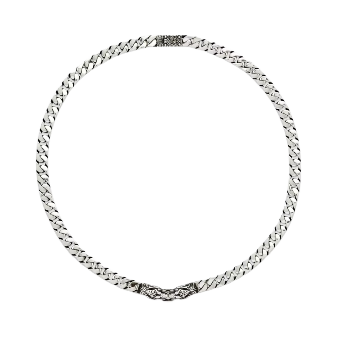 구찌 타이거 헤드 네클리스 실버 에이지드 피니쉬(Gucci Tiger Head Necklace Silver Aged Finish) - 1