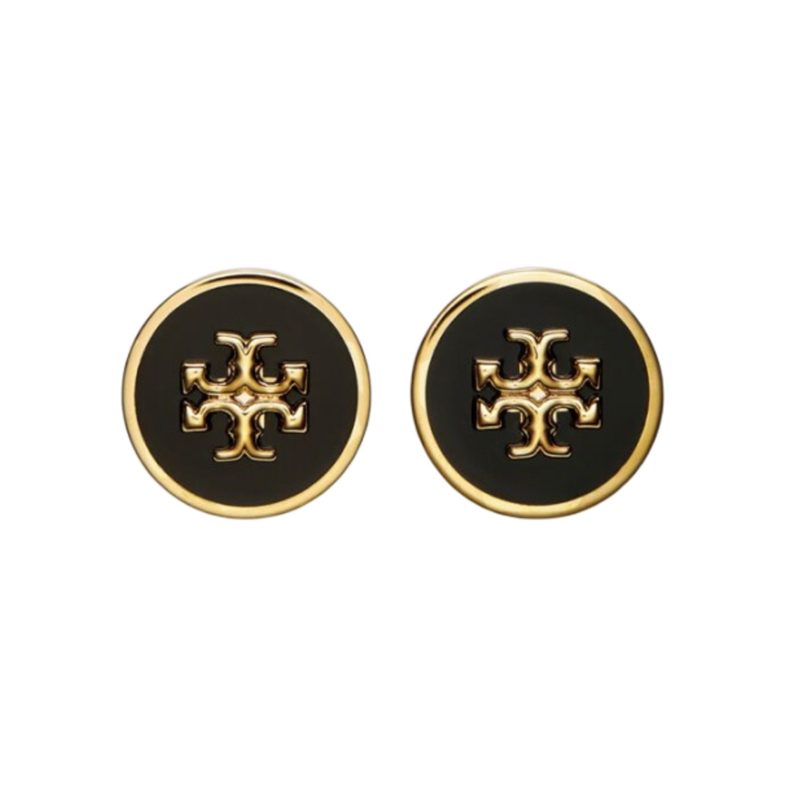 90547-720 (W) Tory Burch Kira Enamel Circle Stud Earring Tory Gold Black