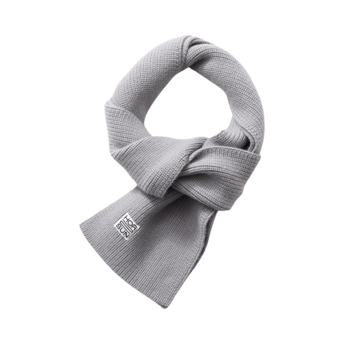 홀리선 스키프 슈퍼파인 울 니트 립 머플러 오팔 그레이(Horlisun Skiff Superfine Wool Knit Rib Muffler Opal Gray)