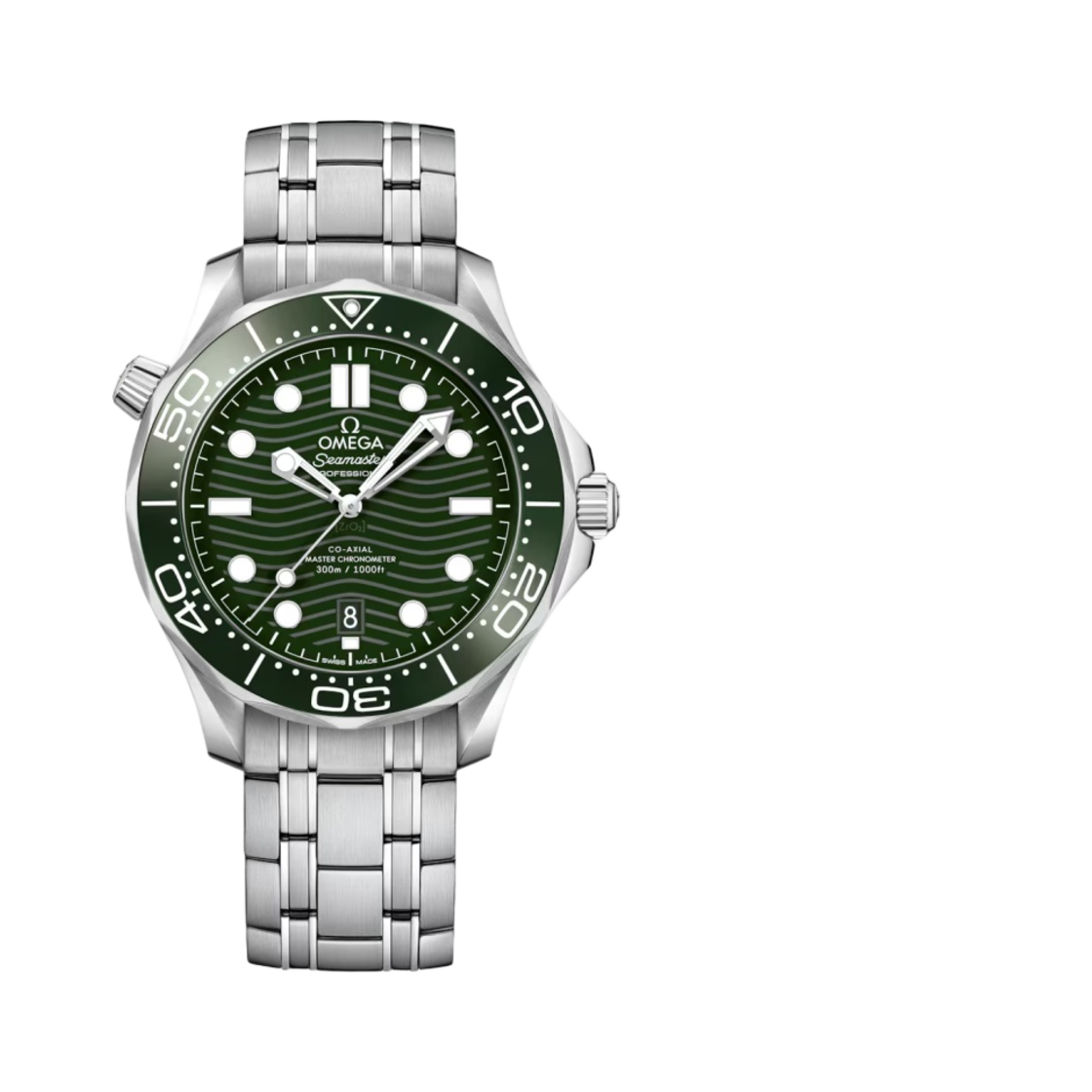 21030422010001 Omega Seamaster Diver 300M Co Axial Master Chronometer Steel Green