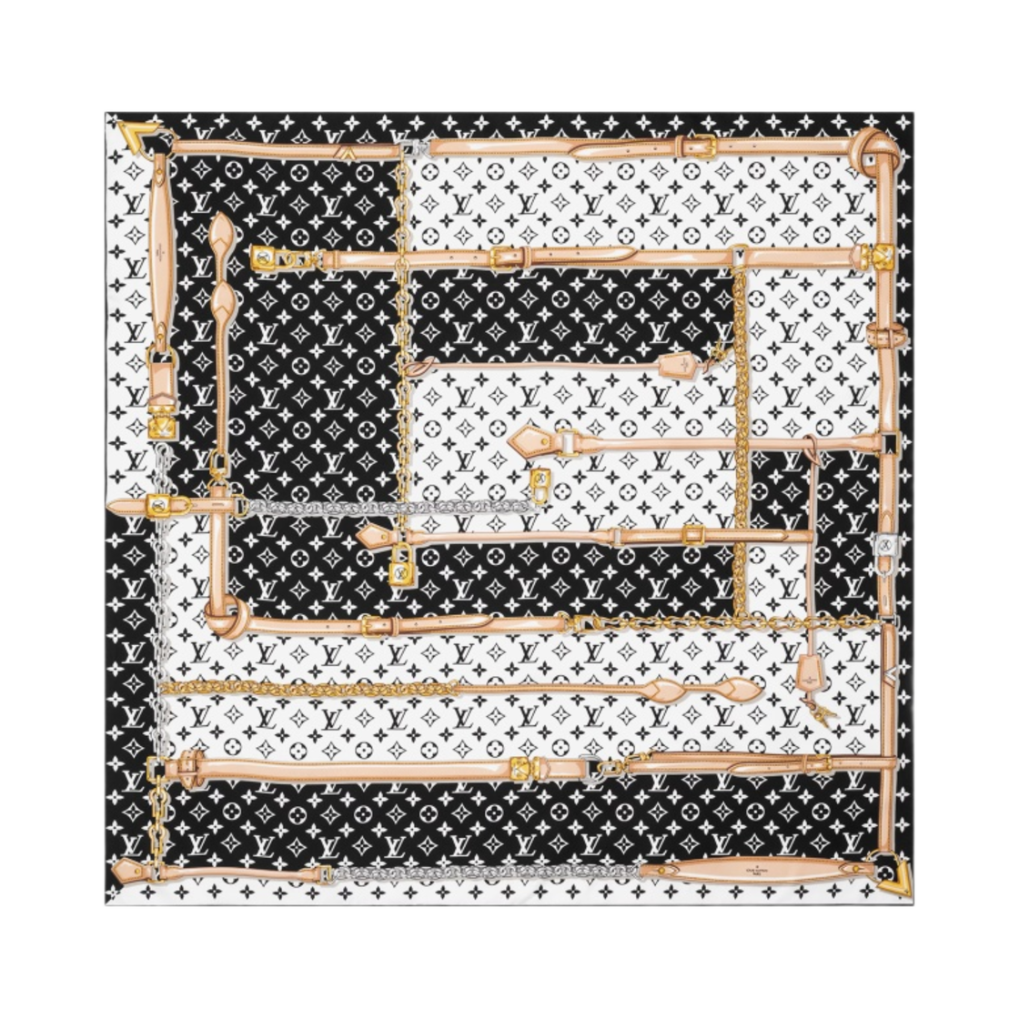 M78667 (W) Louis Vuitton Monogram Confidential Square Black