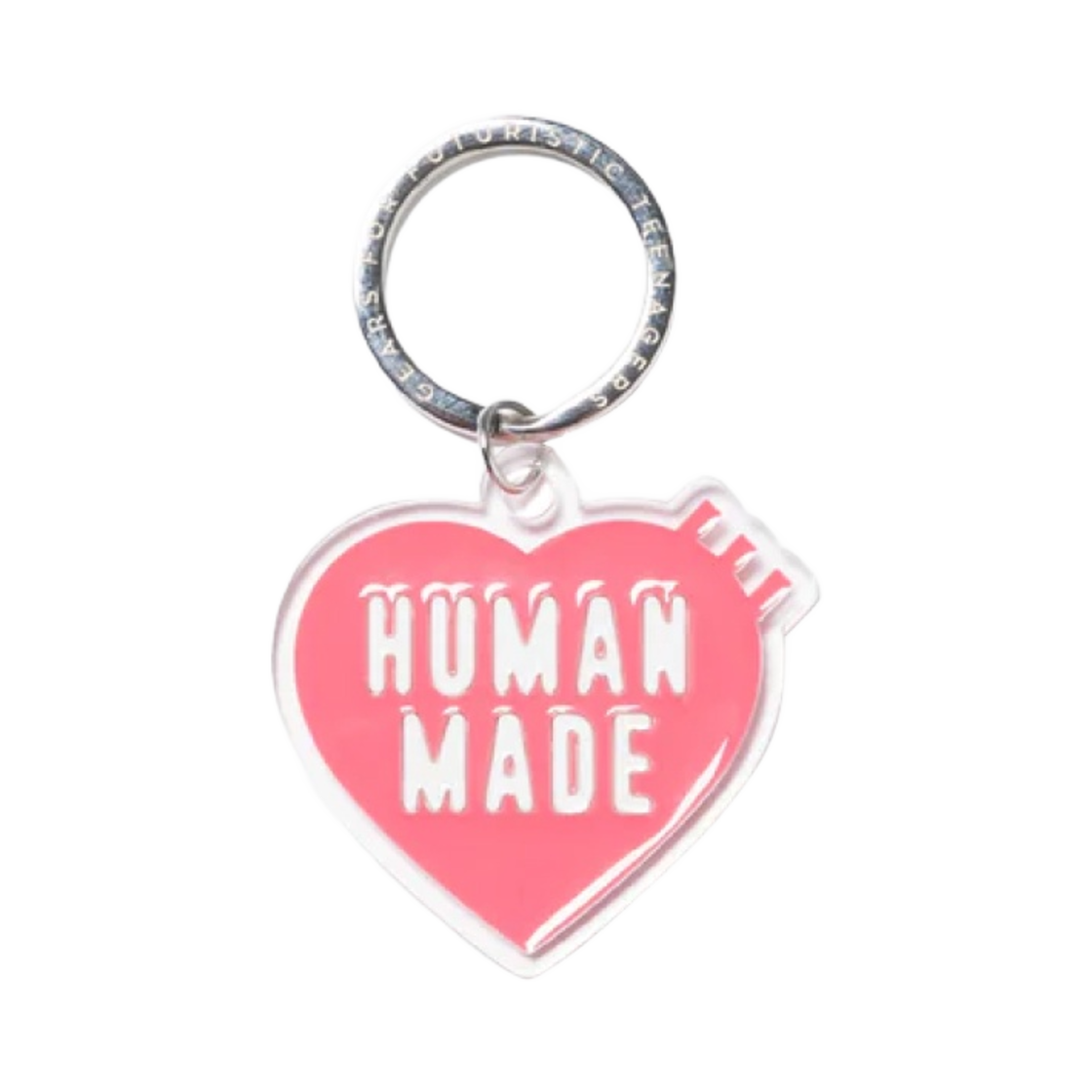 휴먼 메이드 아크릴 하트 키링 핑크(Human Made Acrylic Heart Keyring Pink)