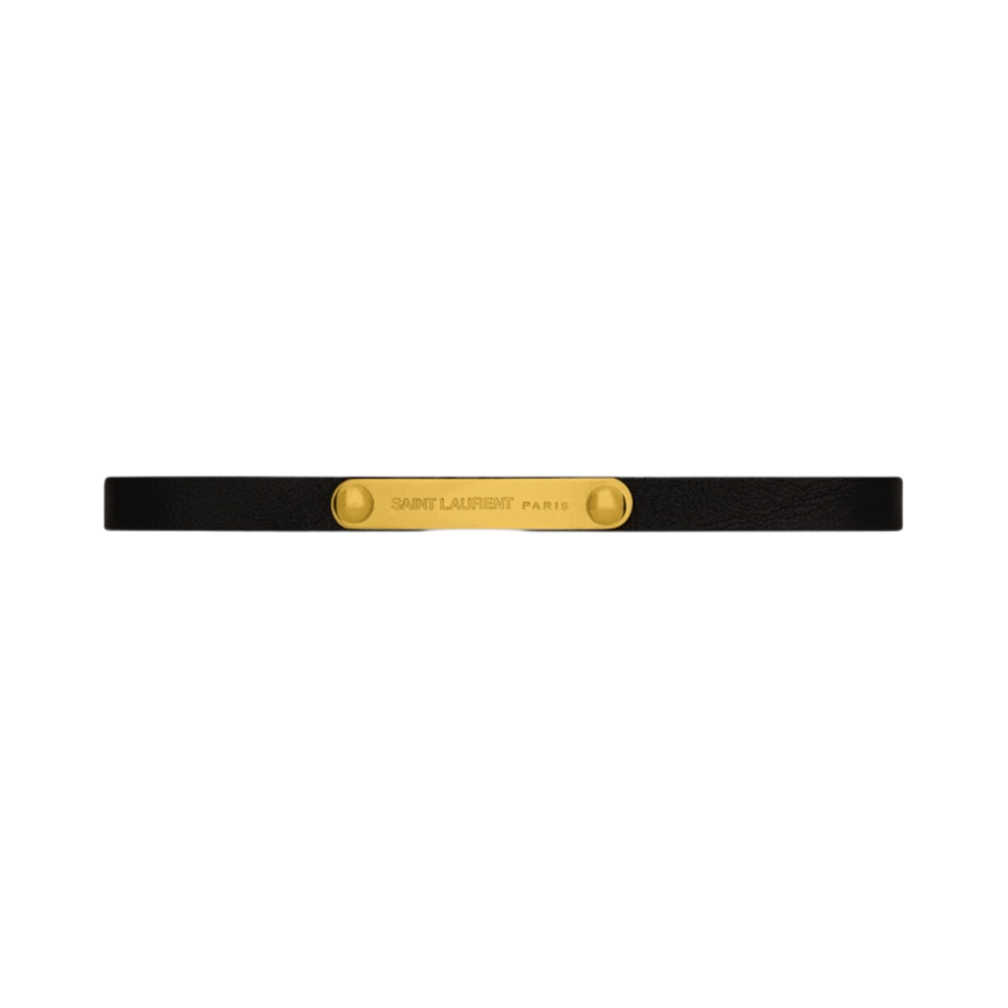 생로랑 ID 플라크 브레이슬릿 스무스 레더 앤 메탈 블랙(Saint Laurent ID Plaque Bracelet In Smooth Leather And Metal Black) - 1