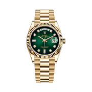 Rolex Day-Date 36mm 128238 Green Ombre Diamond-Set President