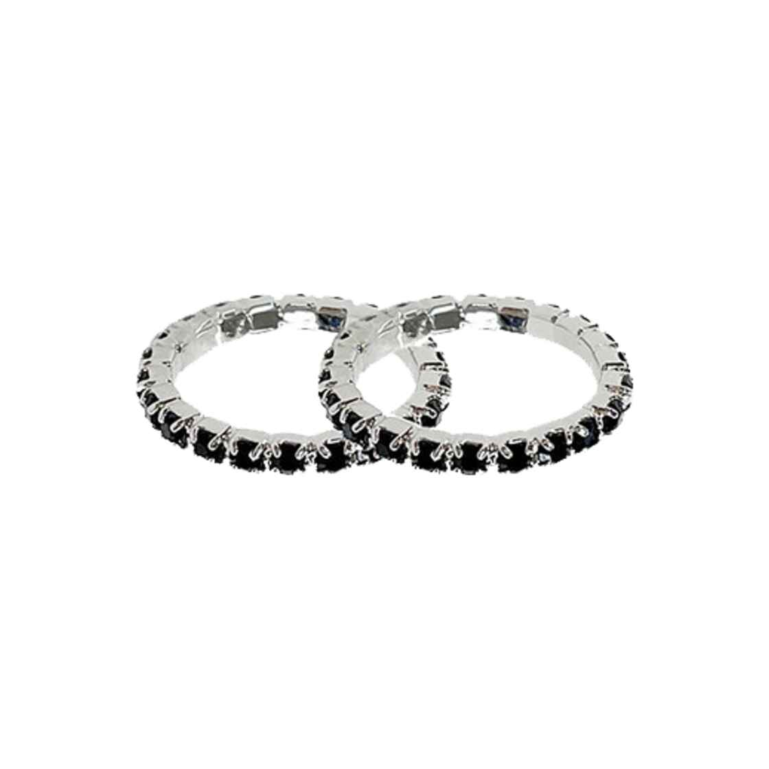 L244MRI010_BK lovememonster Minimal Cubic Ring 2 Set Black