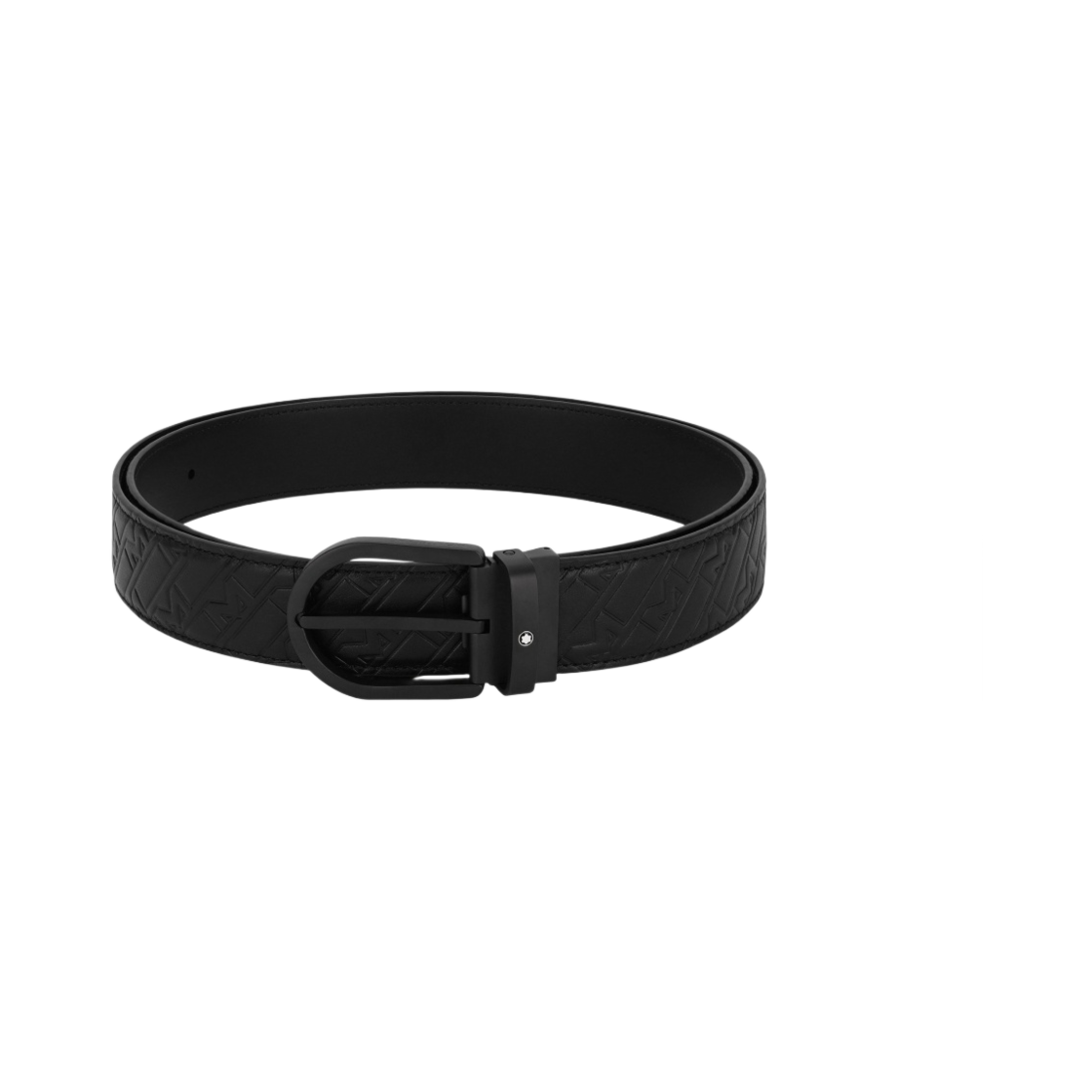 몽블랑 홀스슈 버클 35mm 레더 벨트 블랙(Montblanc Horseshoe Buckle 35mm Leather Belt Black) - 1